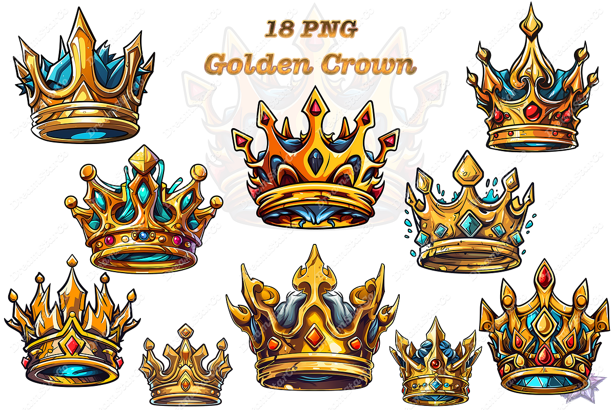 Luxury Golden Crown clipart, an Object Graphic by DreamerStarCo (Photo 1 of 6)