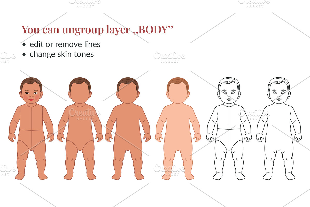 Baby Fashion Croquis Bundle, a Person Illustration by Shorena Fashion Draws (Photo 6 of 11)