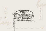 Ham and Sausages Vintage, an Illustration by Retro Machine (Thumbnail 5 of 7)