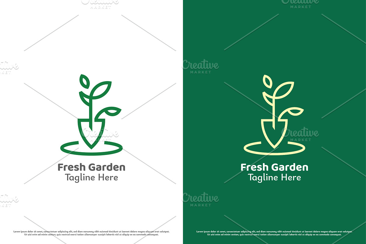 Shovel Leaf Garden Logo Design Icon, a Branding & Logo Template by Morvana Crew