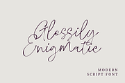 Glossily Enigmatic - a Modern Font, a Script Font by Ali Hamidi (Thumbnail 1 of 9)