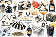 Watercolor Hello Summer Clipart PNG, a Seasonal Illustration by Canvas Craft (Thumbnail 1 of 4)
