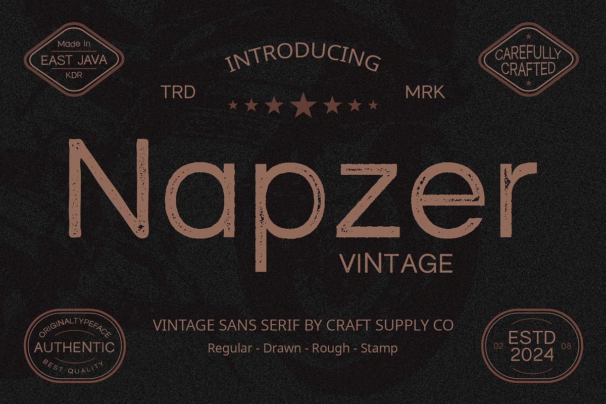 Napzer Vintage, a Sans Serif Font by Craft Supply Co. (Photo 1 of 8)