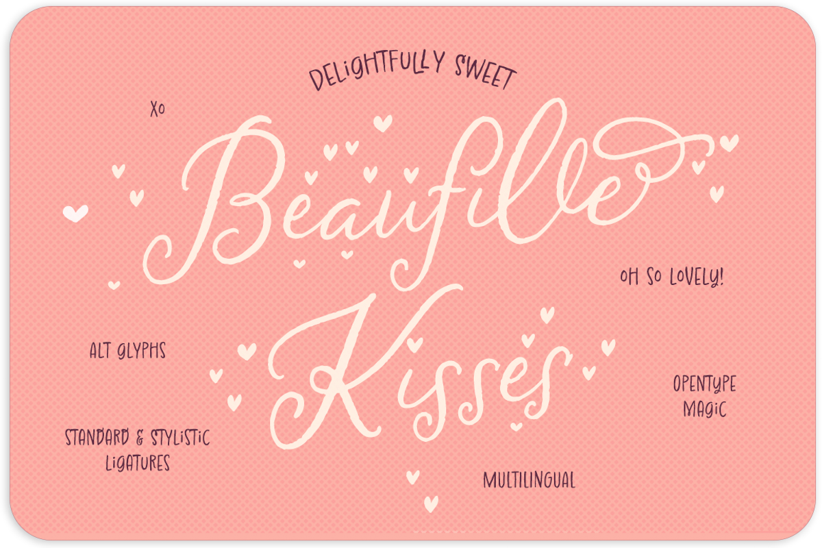 Beaufille Kisses, a Script Font by KLUGE+CO (Photo 1 of 10)