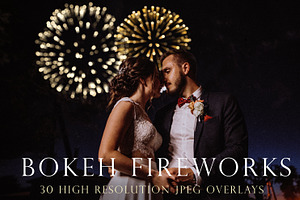 Bokeh fireworks overlays