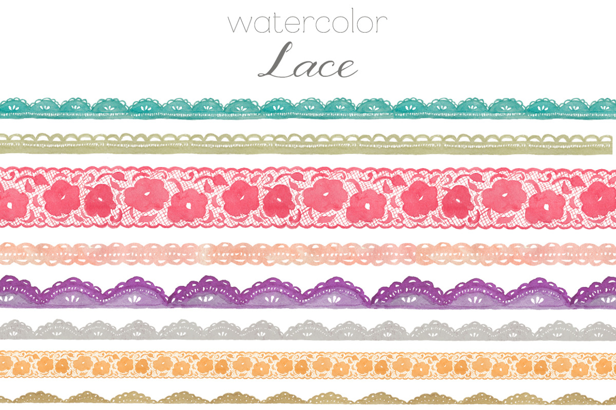 Watercolor Lace Clip Art, an Illustration by Angie Makes (Photo 1 of 2)