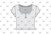 Capped Sleeve Henley Fashion Flat, a Shirt Mockup by haydenwentworth (Thumbnail 2 of 3)