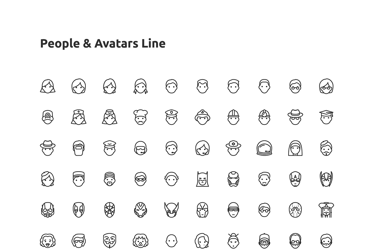 70 People & Avatar Line Icon, an Outline Icon by Those Icons (Photo 2 of 2)