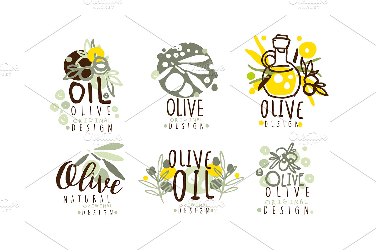 Olive Oil Labels and Logos Design, an Object Illustration by TopVectors