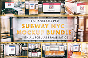 Ultimate subway NYC mockup bundle, a Print Template by As Good As Possible (Thumbnail 3 of 21)