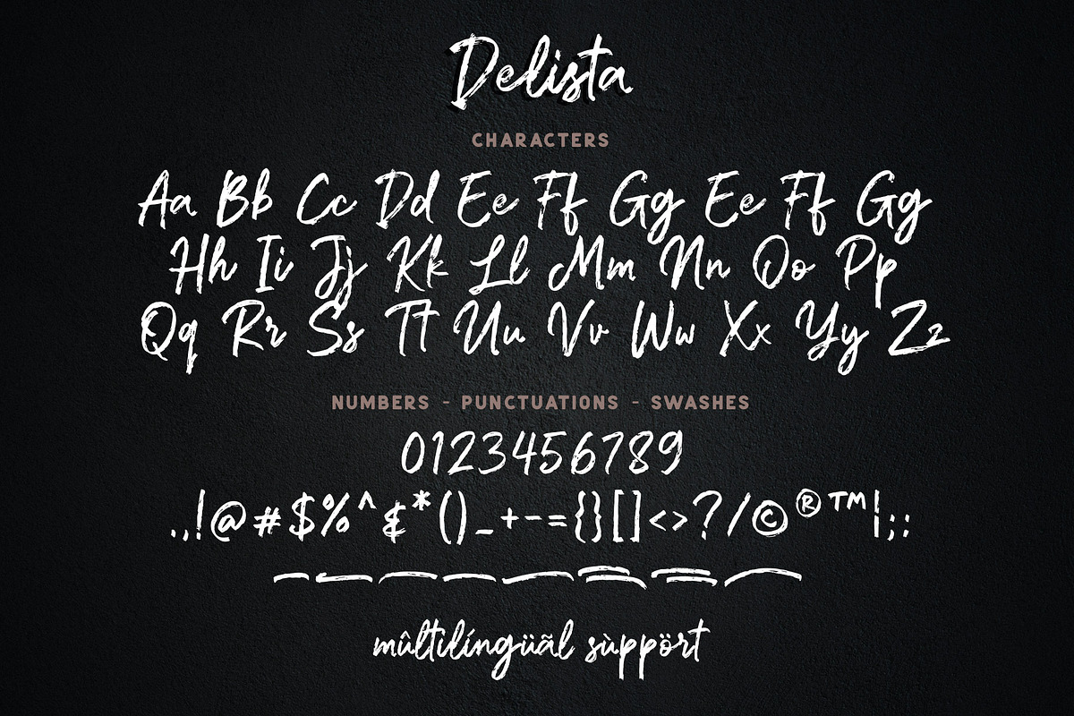 Delista - Handwritten Brush Font, a Script Font by Weape Studio (Photo 9 of 9)