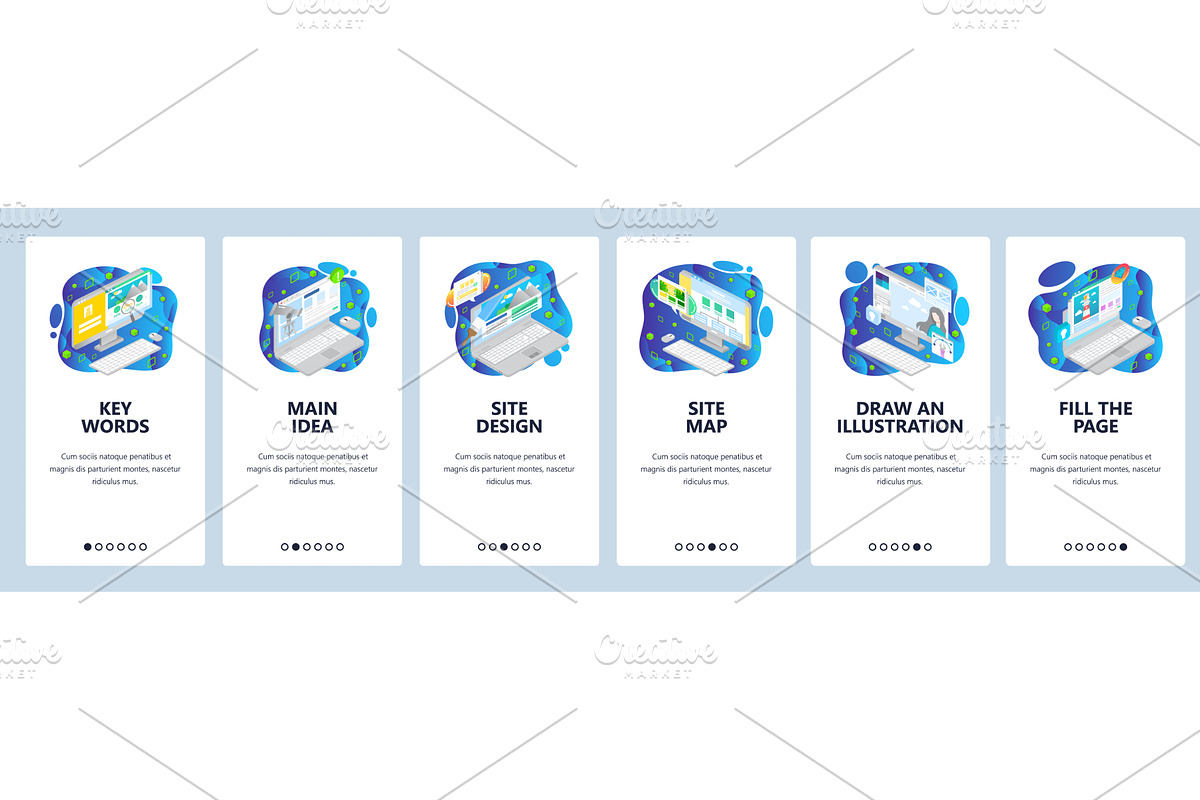 Isometric computer icons. Mobile app, a Technology Illustration by Sky Pics Studio