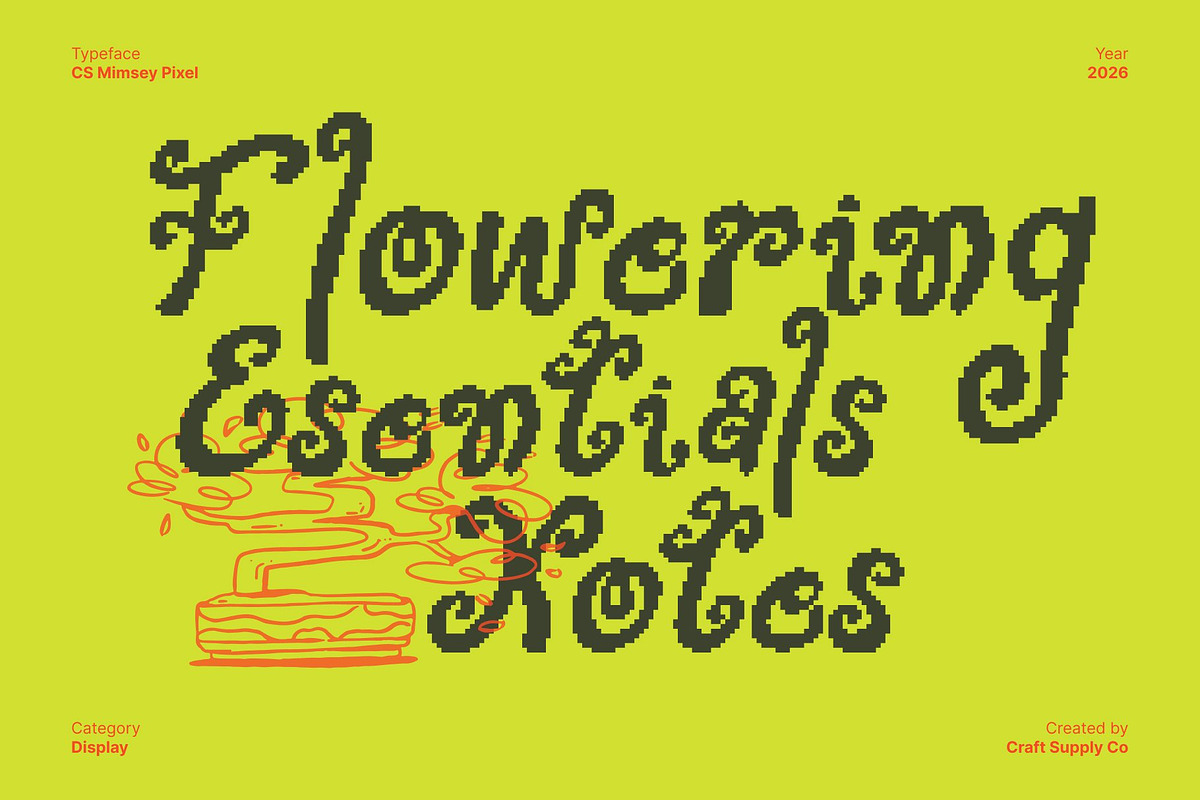 CS Mimsey Pixel, a Handwritten Font by Craft Supply Co. (Photo 3 of 8)