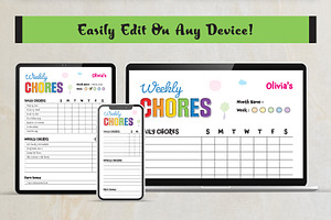 Weekly / Daily Chore Chart For Kids