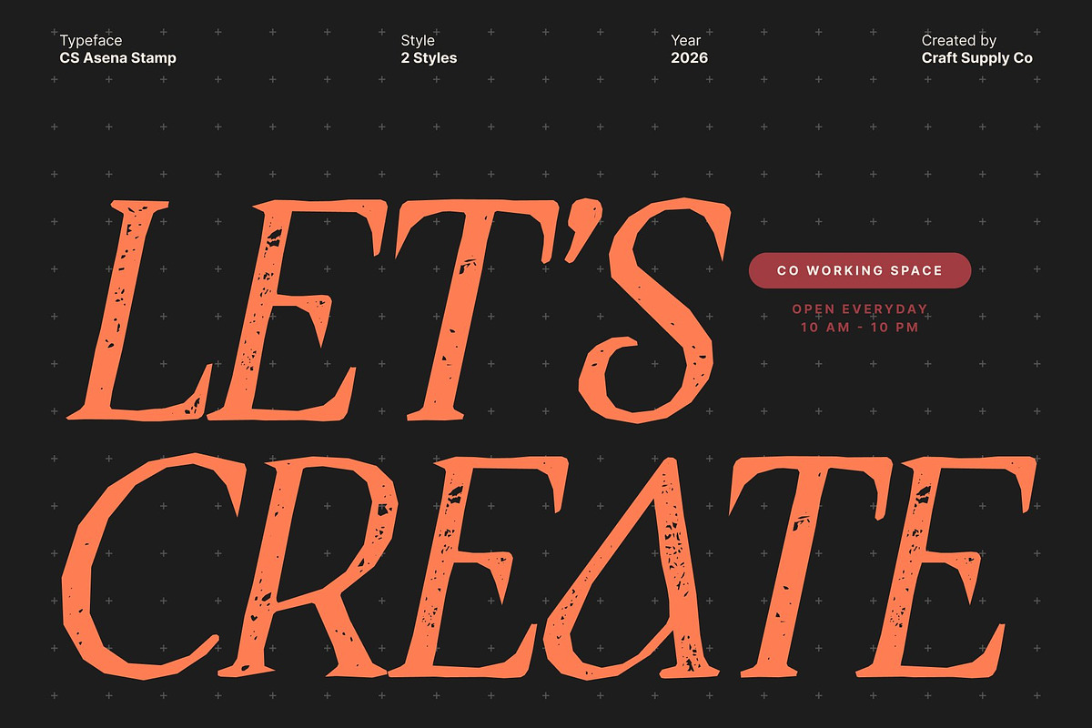 CS Asena Stamp, a Serif Font by Craft Supply Co. (Photo 5 of 8)