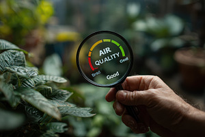 Magnifying Glass Shows Good Air Qual, a Photo by Pixeness Studio