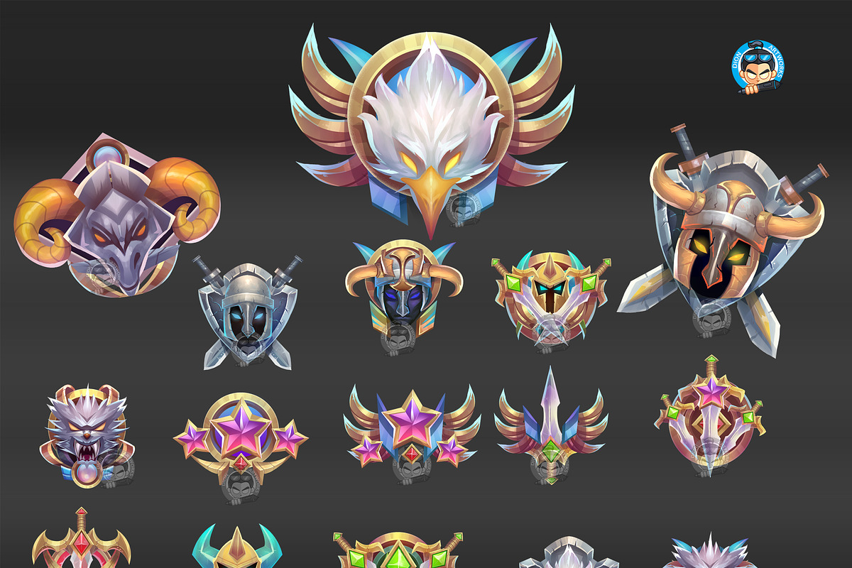 RPG Game Badges Pack 01, an Illustration by DionArtworks (Photo 2 of 2)