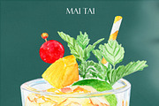 Mai Tai Watercolor Cocktail, a Food Illustration by Olexandra Mur (Thumbnail 2 of 3)