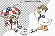 Veterans Day Silly Goose Clipart PNG, an Animal Illustration by SugarCloudStudioArt (Thumbnail 2 of 6)
