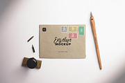 Envelope-Postage Stamps Calligraphy, an Advertising Mockup by Custom Scene (Thumbnail 9 of 10)