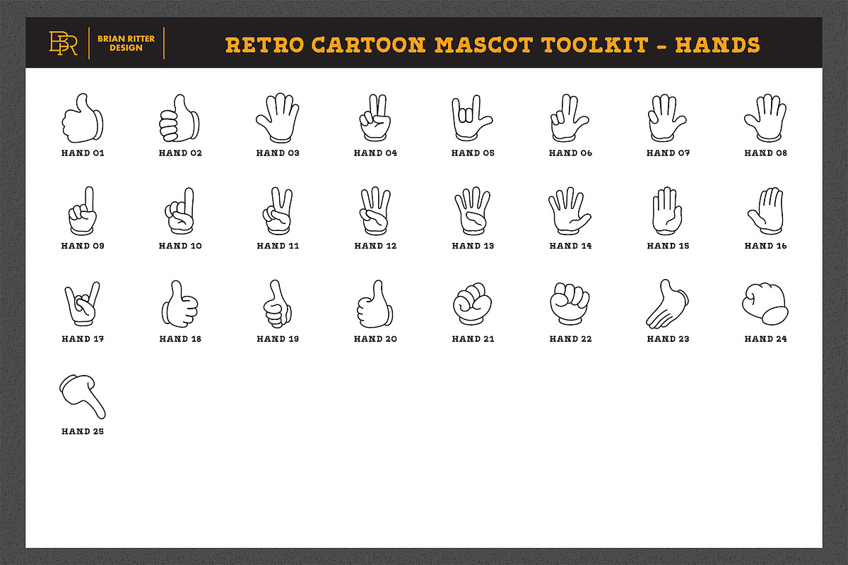Retro Cartoon Mascot Toolkit, a Brush Add-On by Brian Ritter Design (Photo 11 of 13)