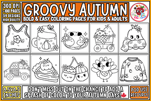 Groovy Autumn Coloring Pages