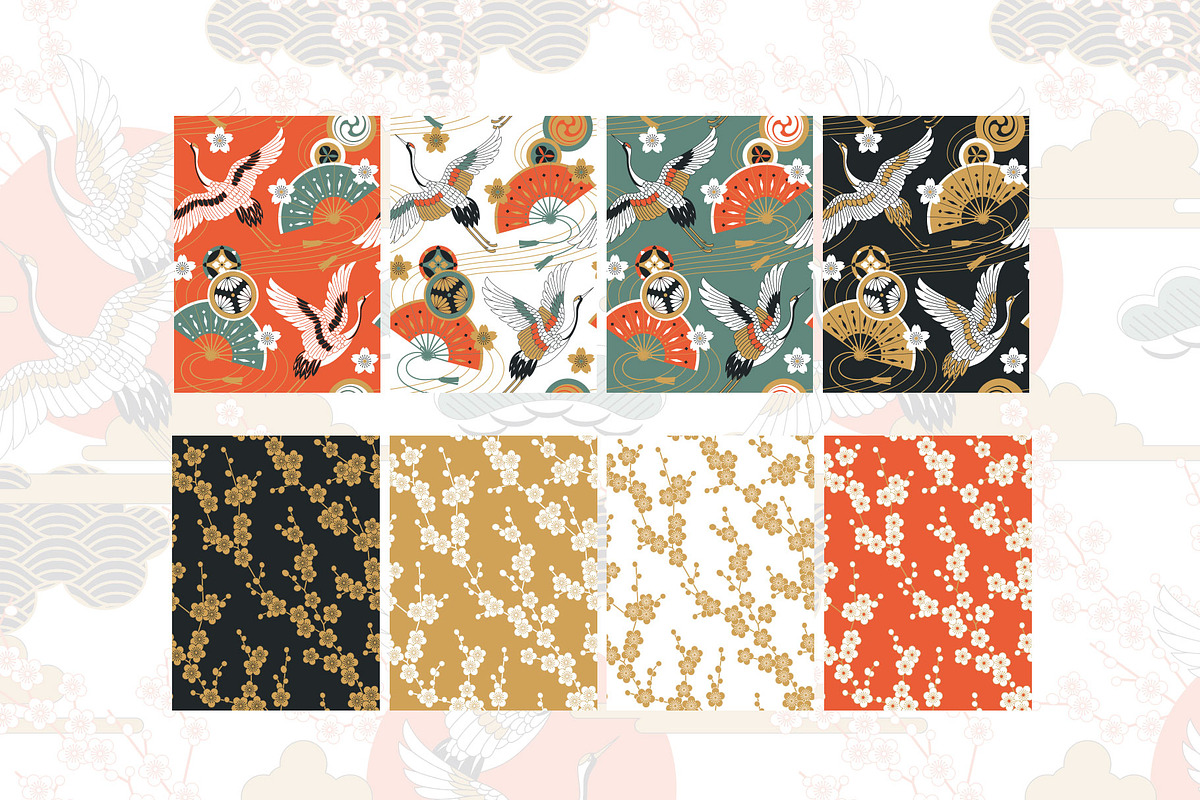 Japanese seamless patterns., a Pattern Graphic by Anna Smirnova (Photo 7 of 16)