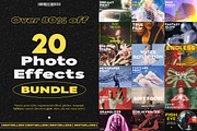 20 Photo Effects Bundle, a Layer Style Add-On by Freezerondigital (Thumbnail 1 of 21)