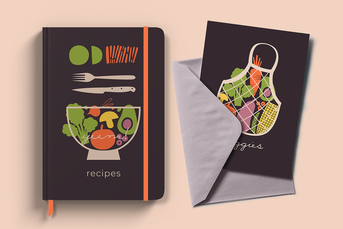 Veganism. Veggies, Fruits & Dishes, a Food Illustration by Renberrry.Store (Photo 7 of 16)