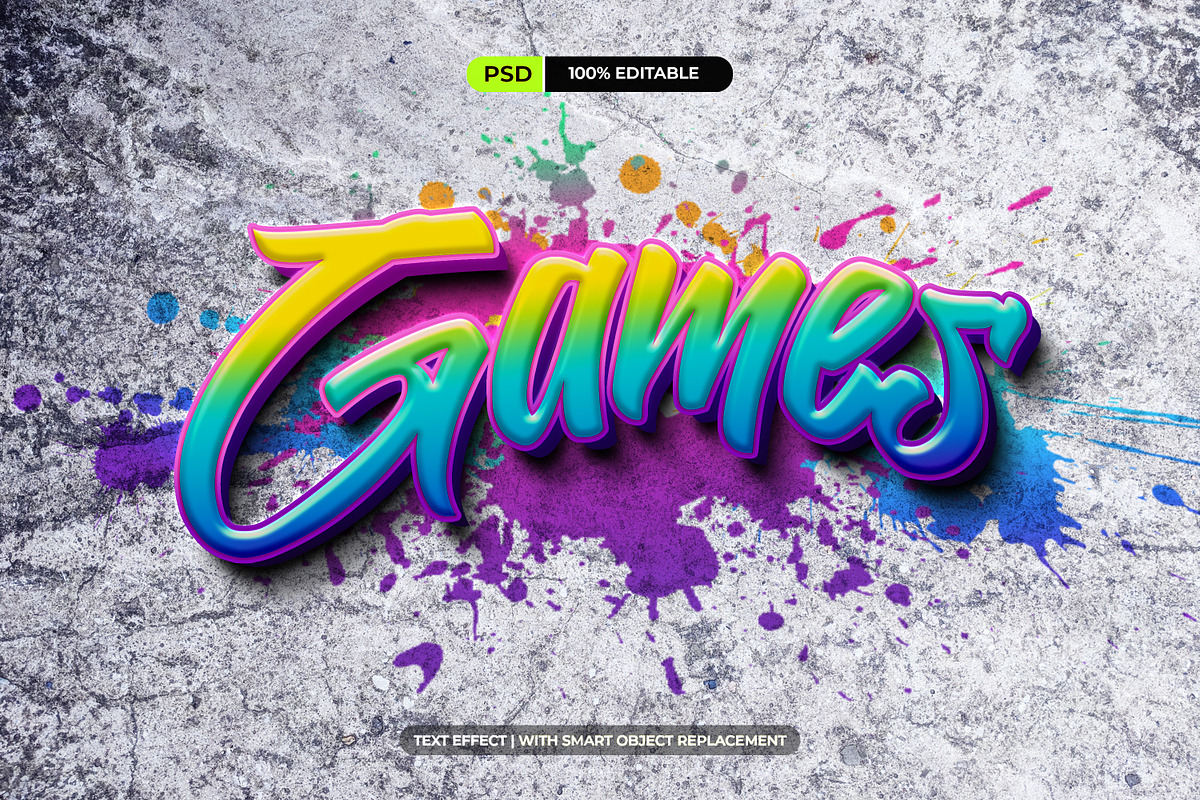 3D Text Effect Graffiti Style, a Layer Style Add-On by Modaldesain (Photo 3 of 3)
