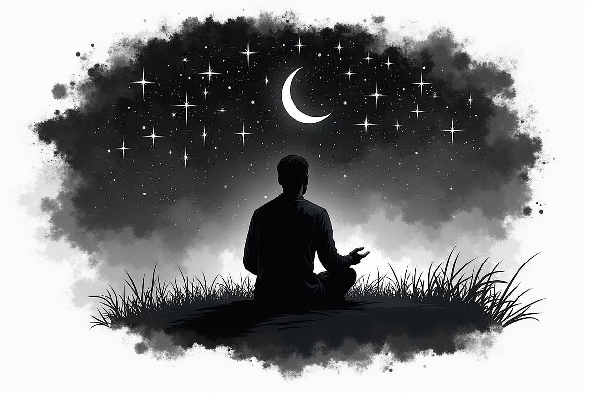 Mystic Meditation Under Starry Sky, an Illustration by Designs_River (Photo 6 of 9)