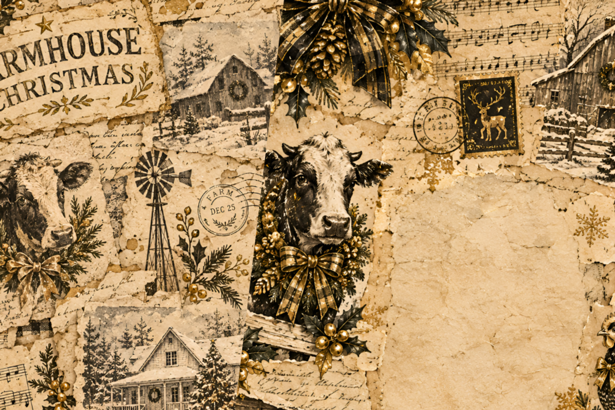Farmhouse Christmas Junk Journal, a Background Graphic by Markicha Art (Photo 4 of 5)
