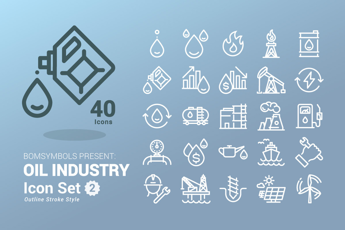 Oil Industry Outline, an Outline Icon by BomSymbols (Photo 1 of 5)