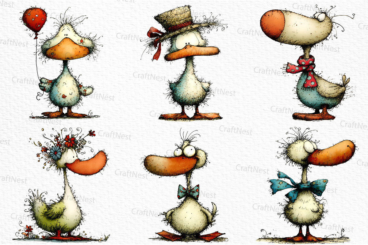 Cute Geese Clipart Sublimation, an Illustration by Craft Nest (Photo 5 of 6)