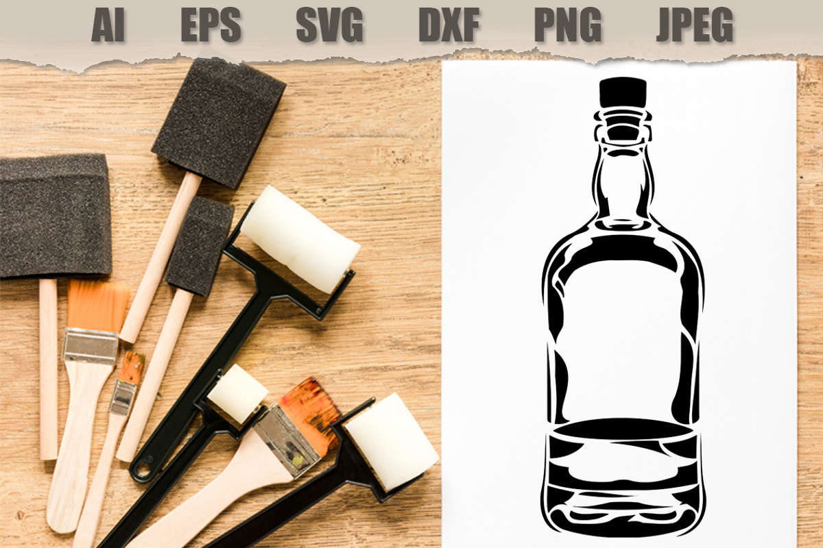 Stencils Bottles of alcohol, a Food Illustration by MARYCRAFTIRIA (Photo 3 of 4)