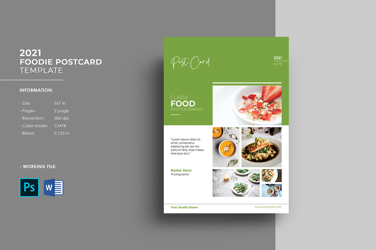 Foodie Postcard, a Card Template by Template Shop (Photo 1 of 3)