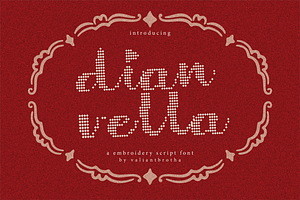 Dianvella | A Embroidery Script Font