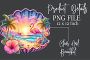 Tropical Sunset Flamingo Clipart, an Illustration by Rose Art (Thumbnail 6 of 7)
