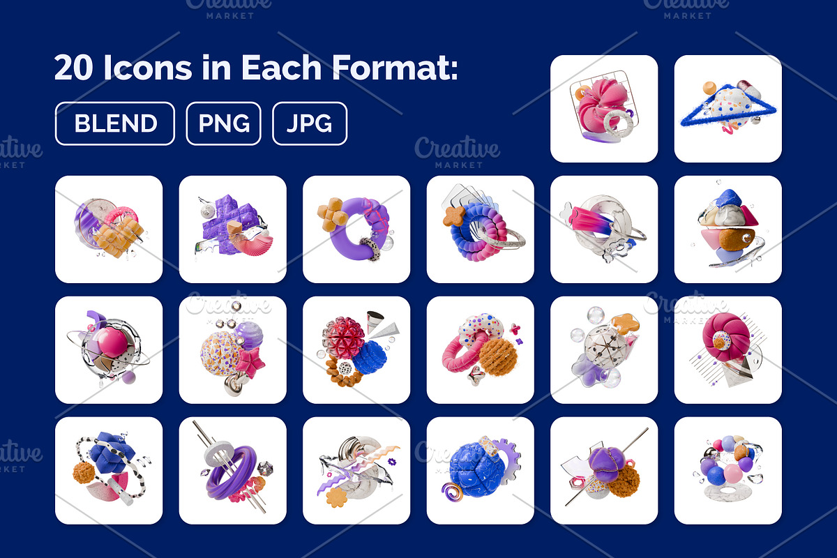 Abstract Shapes 3d Icons, an Object 3D Model by 35lab (Photo 2 of 6)