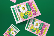 Green Pink Kids Birthday Invitation, an Invitation Template by graphicook (Thumbnail 2 of 3)