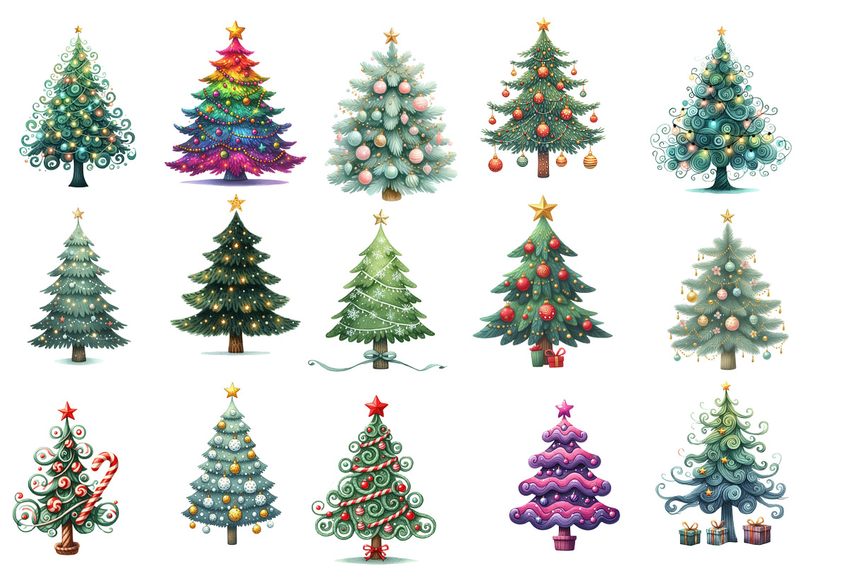 Cute Doodle Christmas Tree Sublimati, an Illustration by Designworld (Photo 4 of 5)