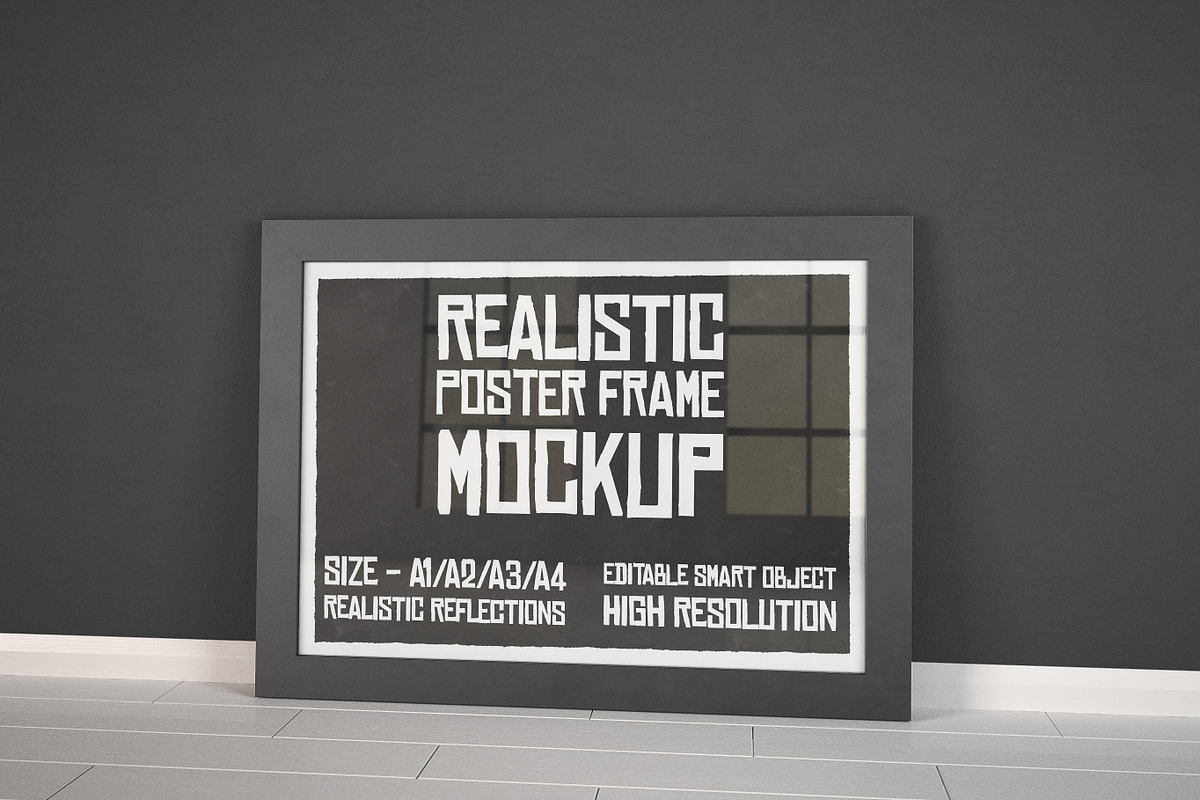 Realistic Poster Frame Mockup, a Print Template by Franklin Design (Photo 2 of 4)
