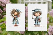 Whimsical Graduation Kids Clipart, a Seasonal Illustration by Canvas Craft (Thumbnail 8 of 10)