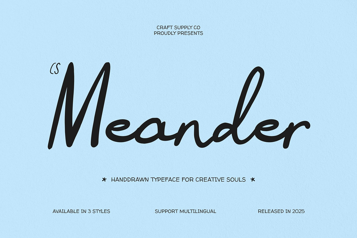 CS Meander – Handwritten Script, a Script Font by Craft Supply Co. (Photo 1 of 8)