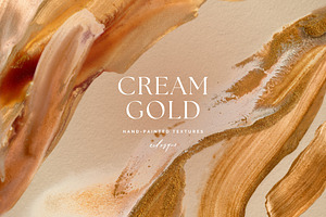 Cream Gold Hand Painted Textures, a Background Graphic by eclosque