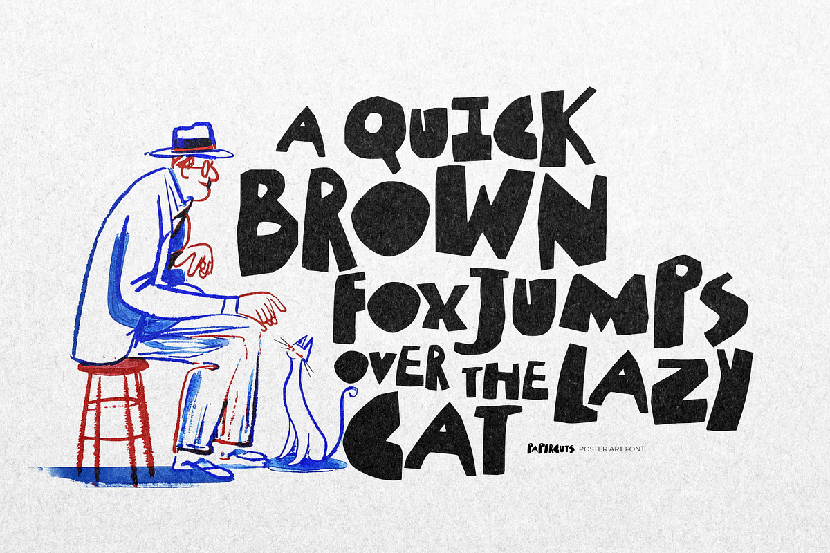 Papyrcuts - Poster Art Font, a Handwritten Font by ikiiko (Photo 2 of 7)
