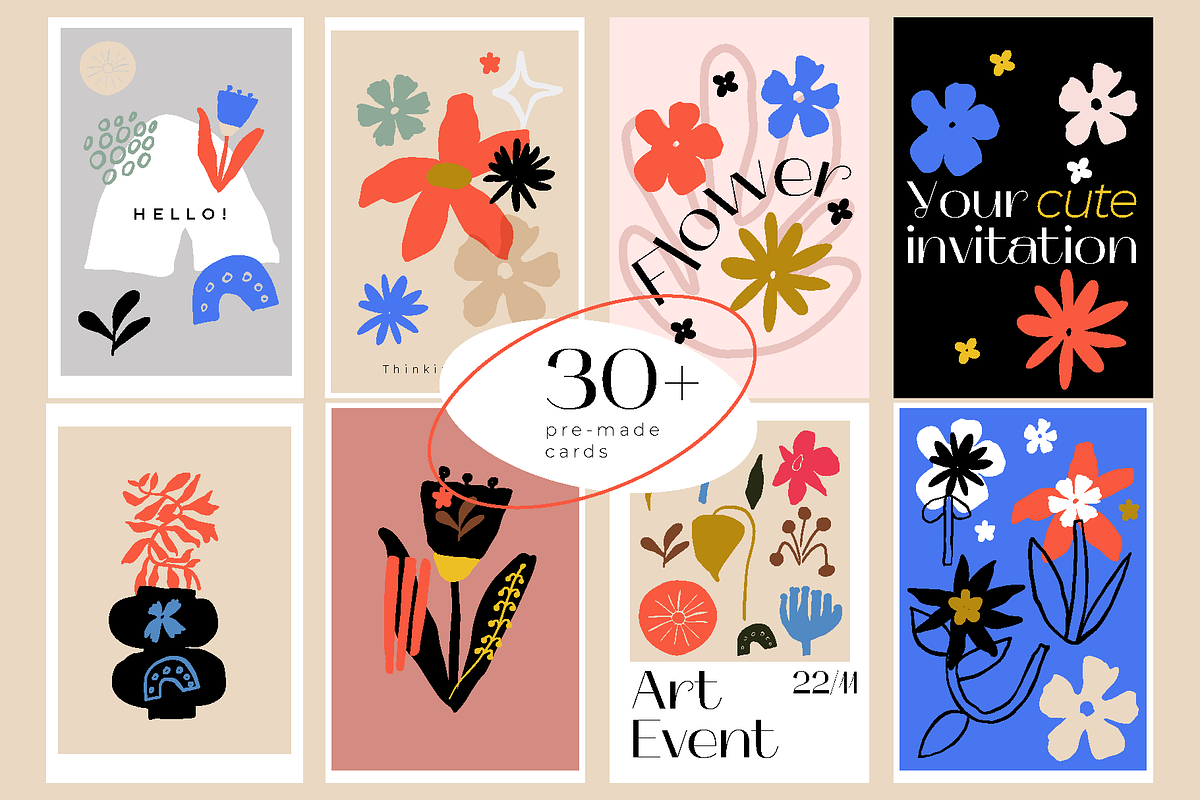 Abstract Floral clip arts & patterns, a Pattern Graphic by PixelAesthetic (Photo 4 of 13)