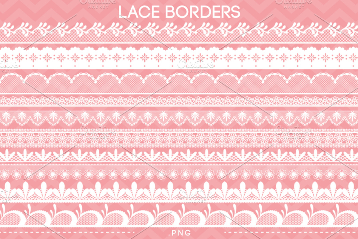 10 Lace Borders Clip Art I, an Illustration by AzmariDigitals (Photo 1 of 2)