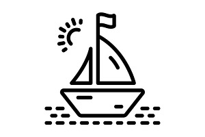 Marina boatyard black icon, an Outline Icon by Creative priyanka
