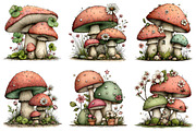 Whimsical Spring Mushroom Clipart, an Illustration by Dream Creation (Thumbnail 3 of 5)